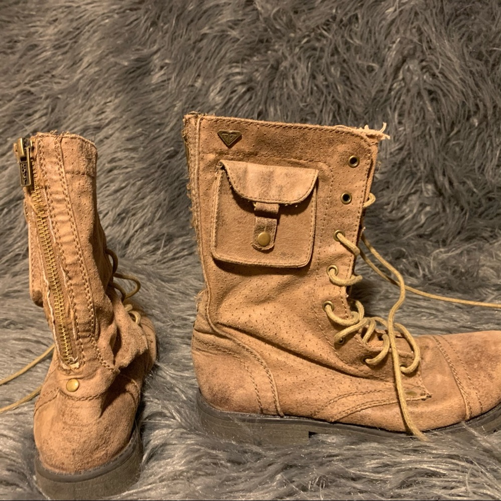 Tan combat boots